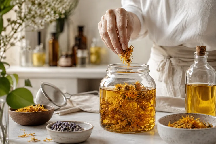 How Herbal Oils Are Prepared for External Educational Use